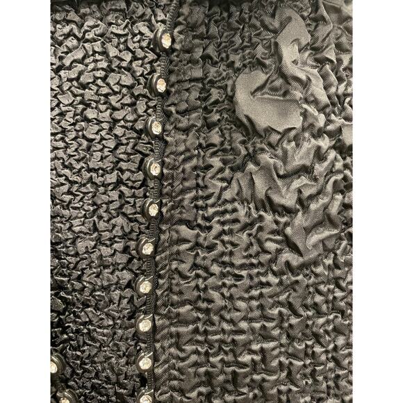 Jerry T  Black ruched vest with rhinestone detail zipper XL - Picture 9 of 15